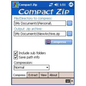 Compact ZIP Utility for Pocket PC